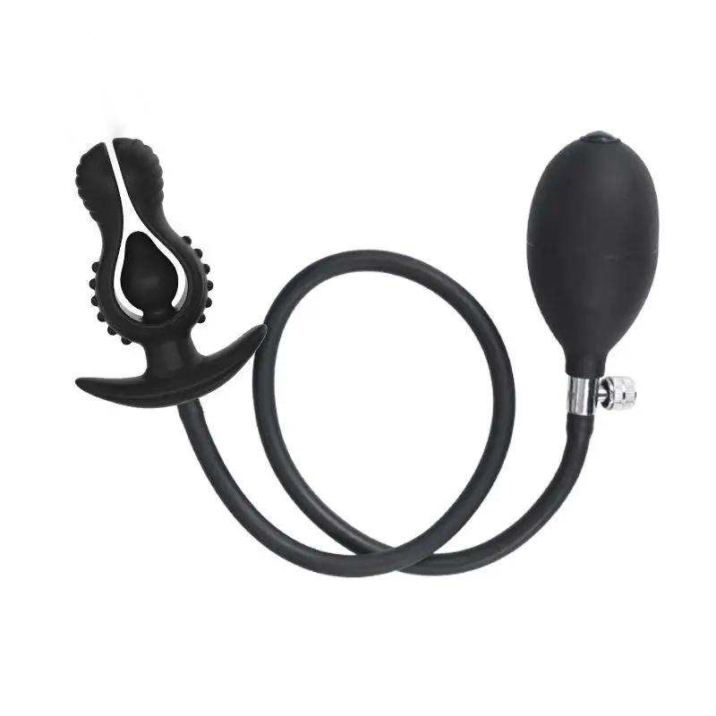 Inflatable Flower Bud Anal Plug Expandable Big Buttplug Anus Dilator Anal Dildo Prostate Massager Sex Toys for Men Women Adults