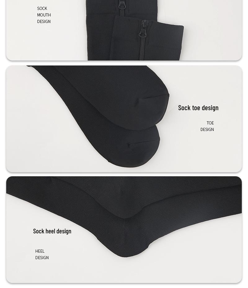 New Toe-Covering Compression Zipper Socks: Long, Elastic Cycling Socks for Outdoor Sports