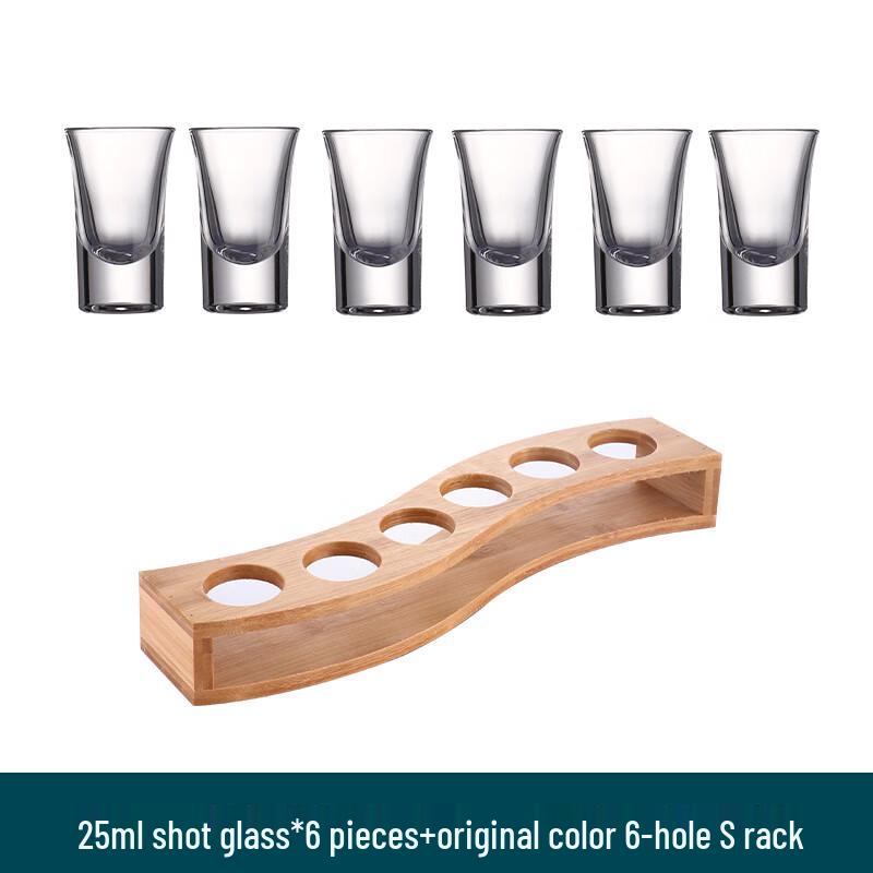 Bullet Spirit Glass Set with Wooden Rack