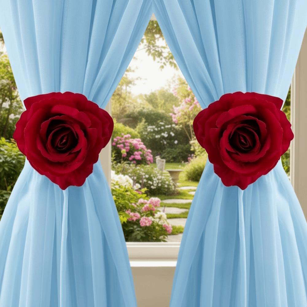 Realistic Rose Curtain Clips Exquisite Curtain Straps Clips Curtain Tape Dormitory
