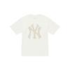 MLB Monogramm New York Yankees Klassisch Bequem Atmungsaktiv Logo Aufdruck Rundhals T-Shirt Unisex Oberteile Weiß 3ATSM0454-50IVS