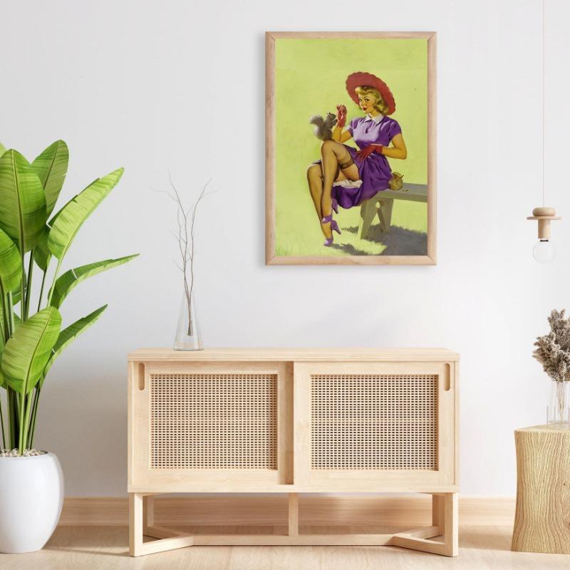 PinUp Cowgirl Wandkunst Retro Western Leinwanddruck Vintage Americana Dekor für Wohnzimmer Ranchhaus Galeriewanddekor Geschenk