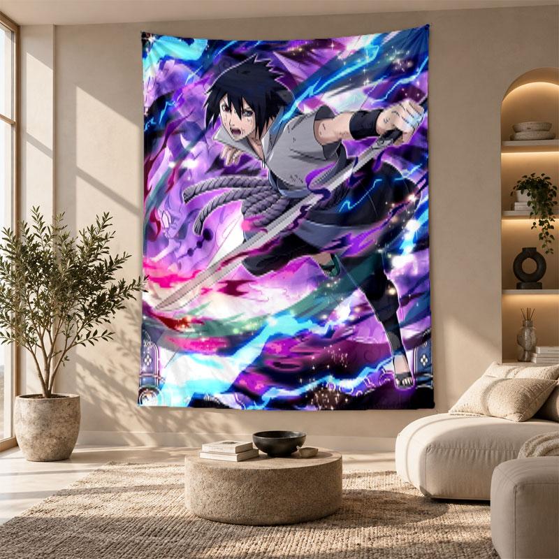 Decorative Tapestry,Sasuke Uchiha Printed Wall Art, Lightweight Wall Hanging For Bedroom Background
