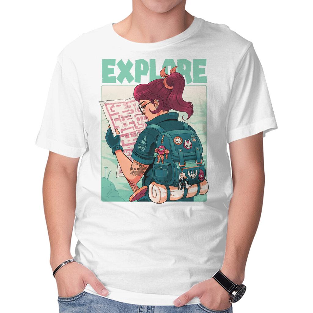 Unisex Crew Neck T-Shirt Explore Graphic Short Sleeve Casual Tee