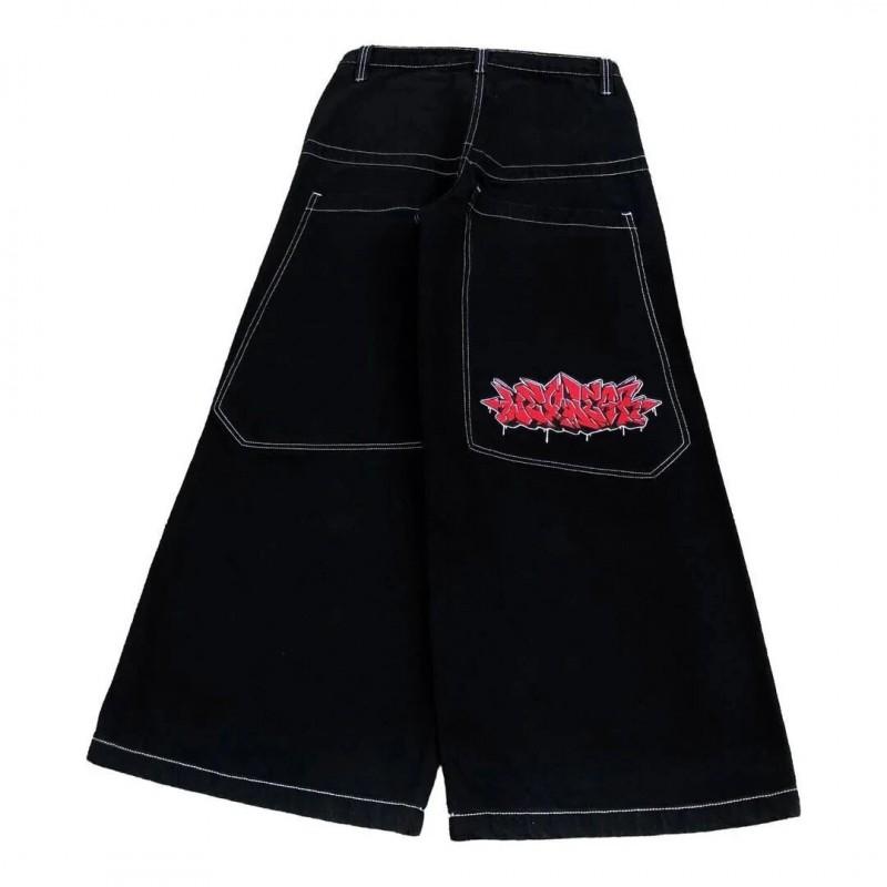 Mens High-Waisted Wide-Leg Straight Cut Denim