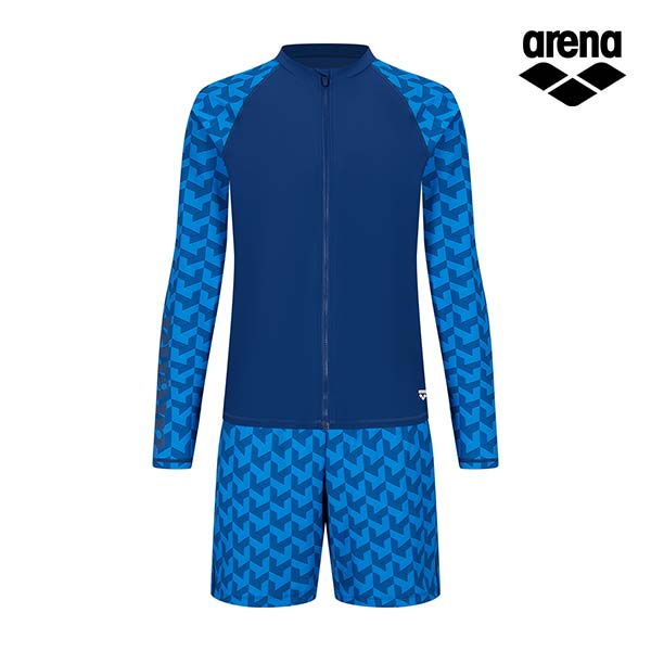 Alena Nobly Leisure Zip-Up Rash Guard Set A4Bm1Pc11Nvy