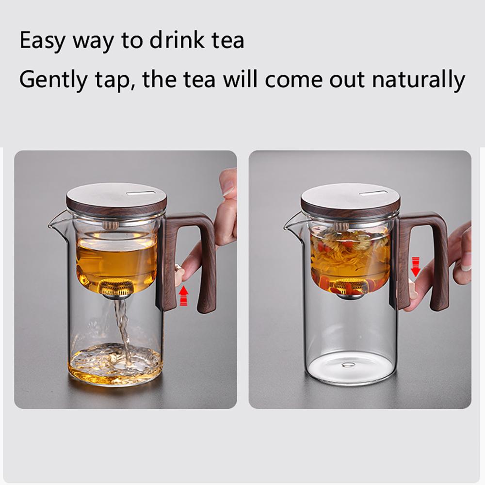 520ML / 720ML Glass Tea Pot with Infusers Magnetic Water Separation Teapot for Loose Leaf Tea