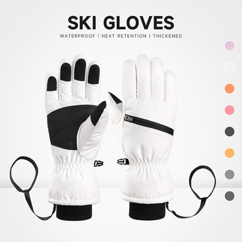 Winter Ski Gloves for Men and Women, Water-proof, Windproof and Warm, Thickened Non-slip Touch Screen Riding Gloves