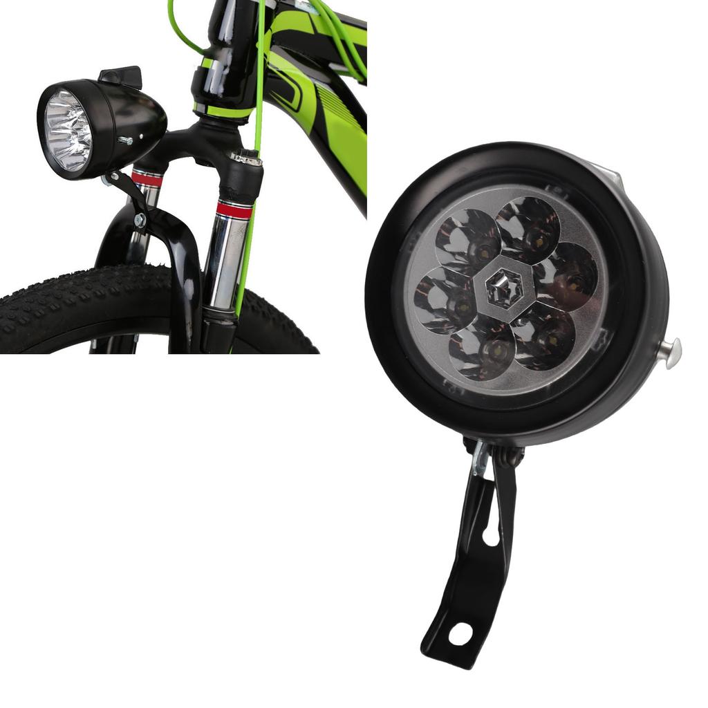 Vintage   Vorderlicht Retro Fahrrad Vorderlampe 6 LED Scheinwerfer mit Halterung für Nachtfahrten Radfahren
