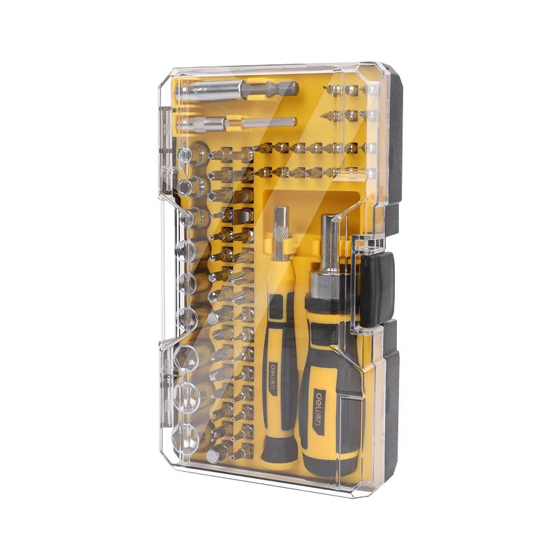 Deli 65-Piece Multi-Purpose Ratchet Screwdriver & Wrench Socket Set