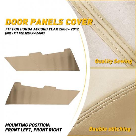 Fit For Accord Honda 2008-2012 Leather Front Door Panel Armrest Cover Skin Beige