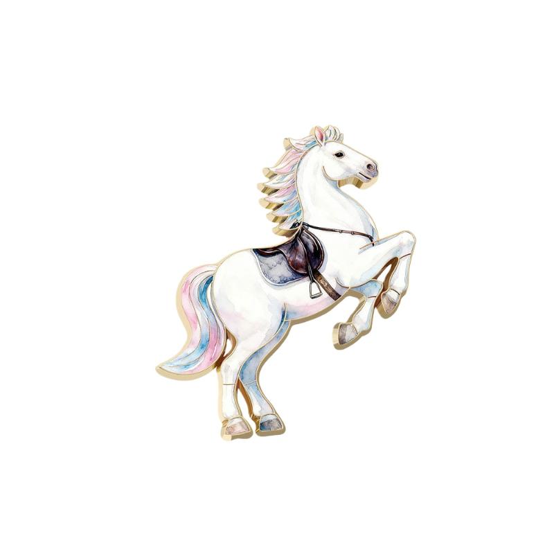 1/4Pcs Cute Cartoon Pony Metal Brooches Zodiac Horse Badge Pins Clothing Backpack Accessories For Women Men Year Gift