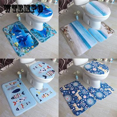 3 Pcs 30 Styles Bath Mat Set Bathroom Carpet Rug Toilet Mat Anti Slip Absorbent Marble Decoration Door Foot Pad Memory Foam New