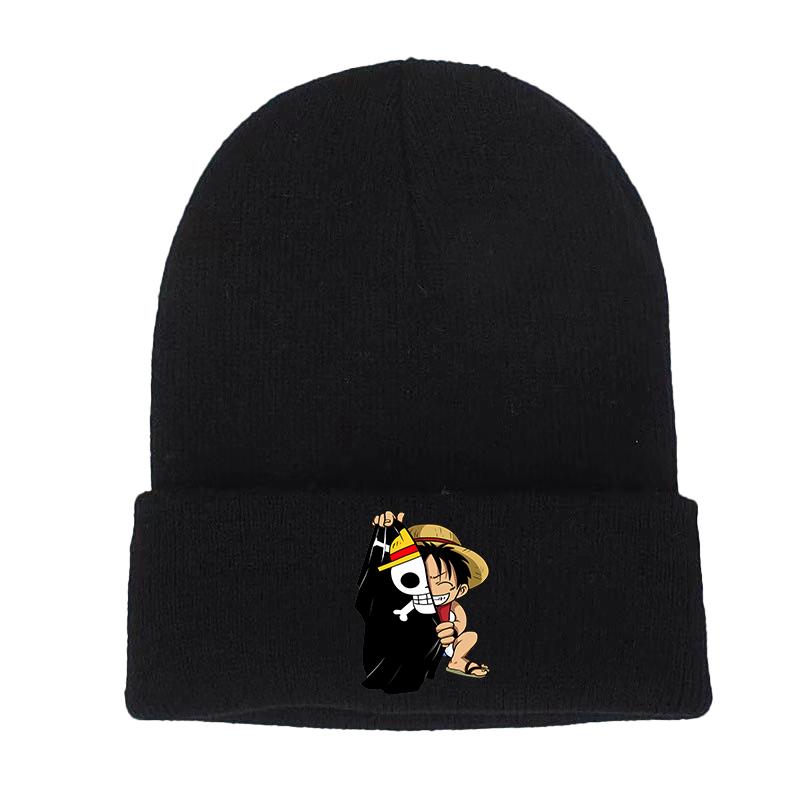 Janpanese Anime Winter Hats for Unisex Luffy New Beanies Knitted Hat Autumn Female Beanie Caps Warmer Bonnet Ladies Casual Cap