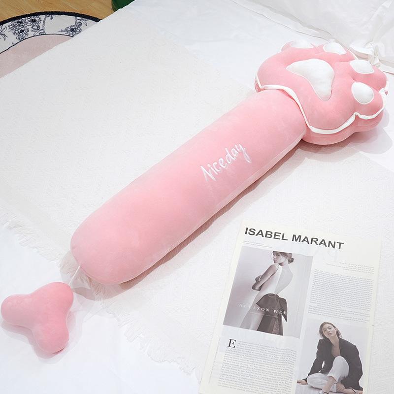 Cartoon Soft Cat Paw Long Throw Pillow Plush Toy Home Sofa Pillow Cushion Girl Rag Doll Birthday Gift