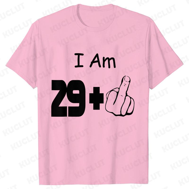 

I Am 29 Middle Finger Female Clothing I Am 29 Plus Fashion Graphic Tops Friends Birthday Party Tees Short Sleeve Women TShirt 4XL