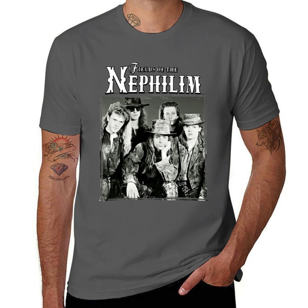 Felder der Nephilim Band T-Shirt Jungen Tierdruck Grafik T-Shirt kundenspezifische koreanische Mode Vintage T-Shirt Männer