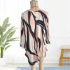 Women Tops Three-Quarter Sleeve Round Neck Abstract Print Tee Tops Loose