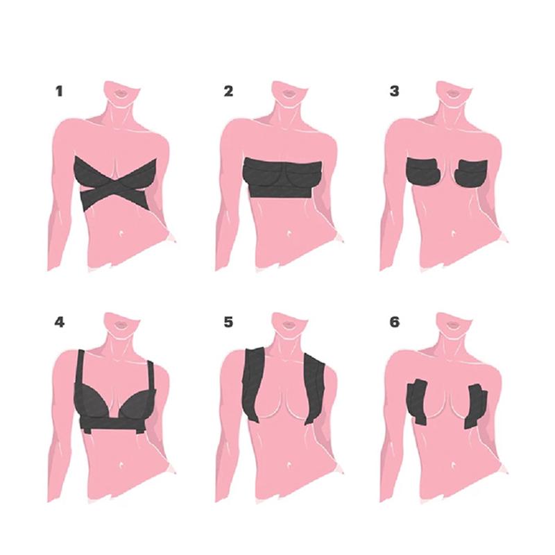 Adesivi Elastici in Tessuto Non Tessuto per Sollevamento del Seno Impermeabili Invisibili Traspiranti Senza Segni Fasciatura Sportiva Adesivi Monouso per Capezzoli