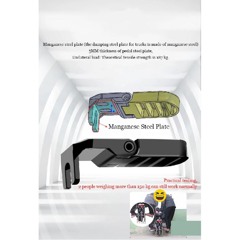 Electric Bicycle Rear Pedal Bicycle Rear Wheel Folding Pedal Electric Standing Person Universal Pole Mountain Bike Pedal