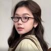 Retro Tortoiseshell Myopia Glasses for Women Korean Style Ellipse Shortsighted Eyeglasses Anti Blue Light Eyewear Diopte-2.0