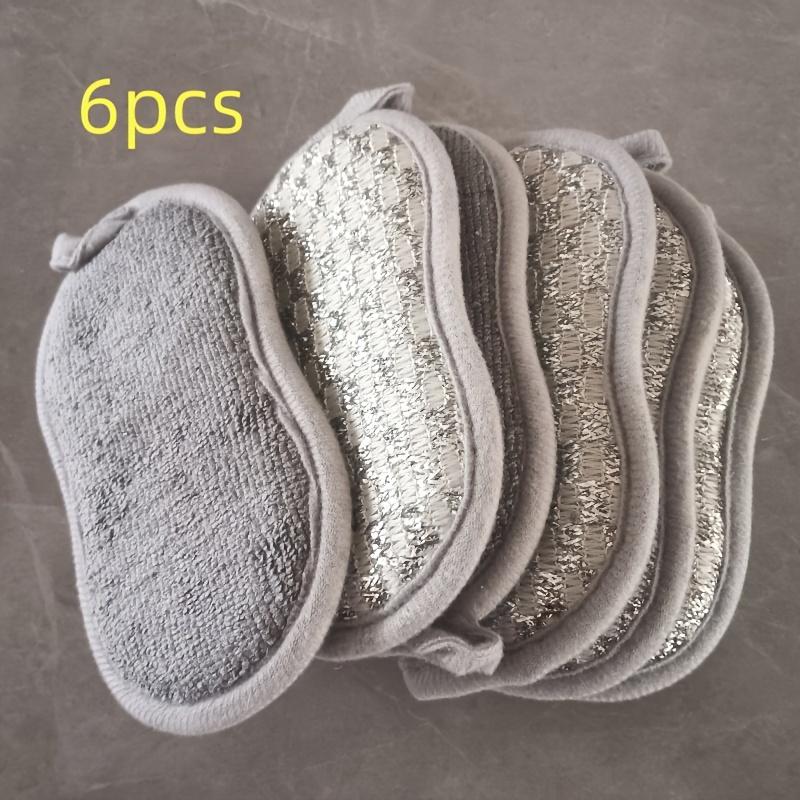 

6 шт. Сверхвпитывающие губки из микрофибры - Сверхпрочные, многоразовые и пригодные для машинной стирки для уборки кухни, дома и ванной комнаты 6pcs