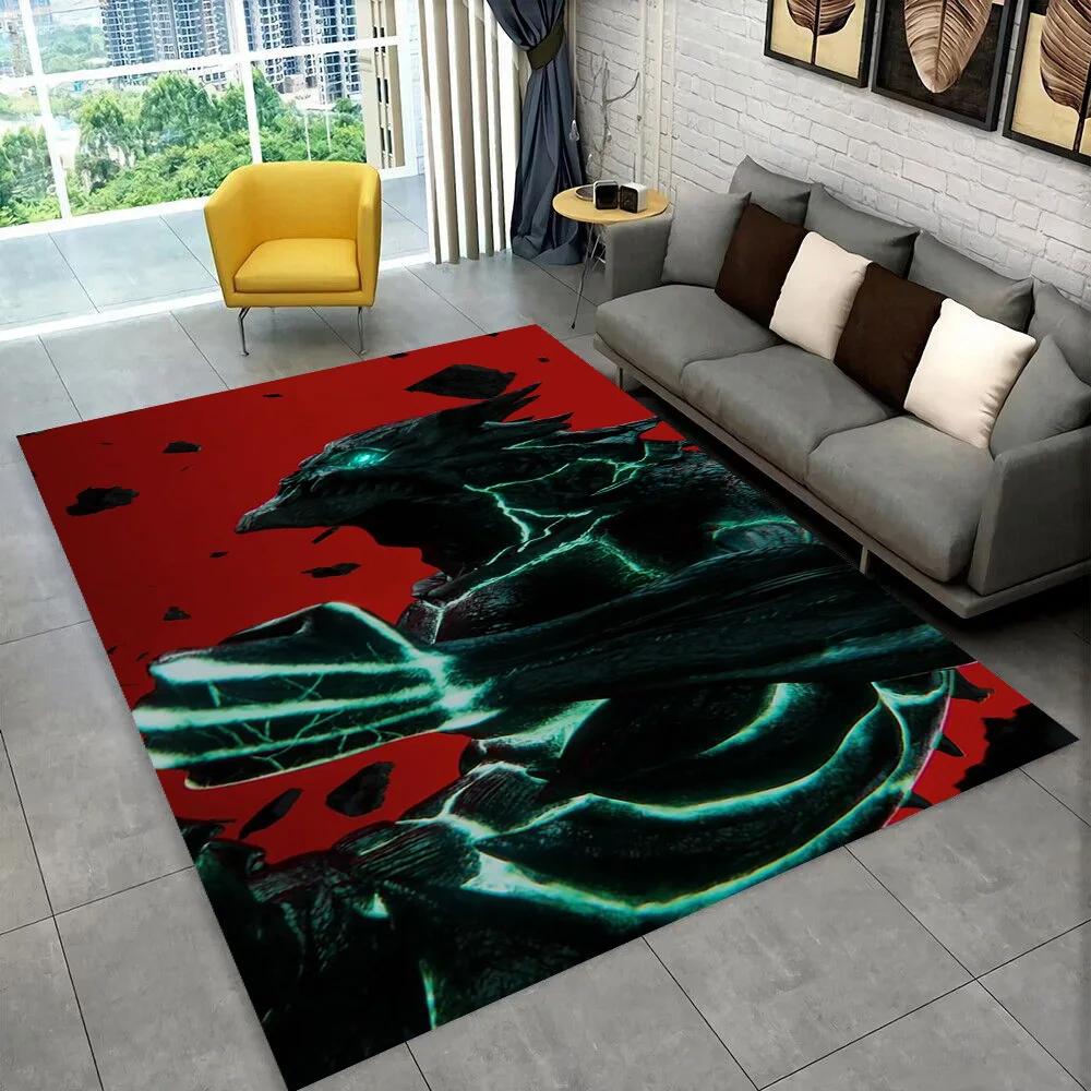 Tappeto Cartoon Anime Kaiju No.8 3D per Soggiorno Camera da Letto Casa Decorazione Divano, Tappetino Antiscivolo per Giochi Bambini Regalo