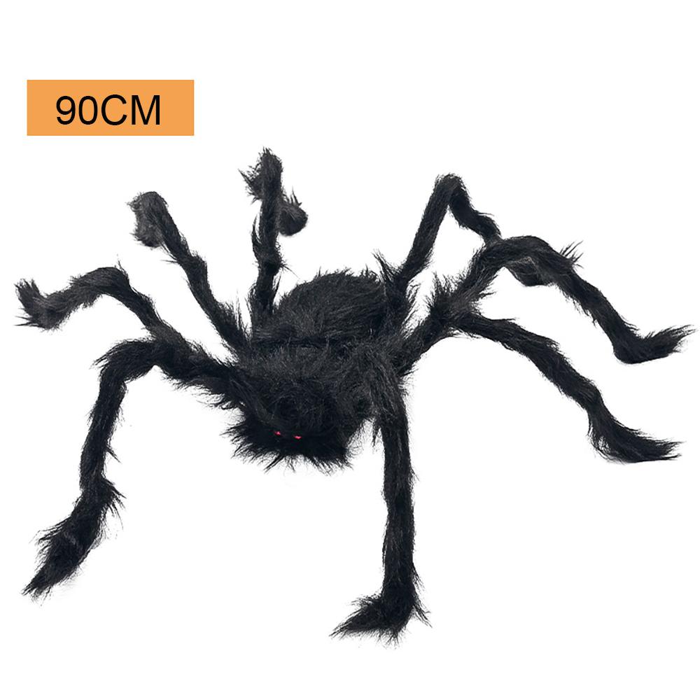 Halloween Große Schwarze Spinne, Gefälschte Riesige Schwarze Plüschspinne, Outdoor Spinnen Requisiten, Spukhaus Garten Hof Gruselige Dekorationen