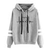 Autumn and Winter Long Sleeved Love Printed Hooded Sweatshirt 6993