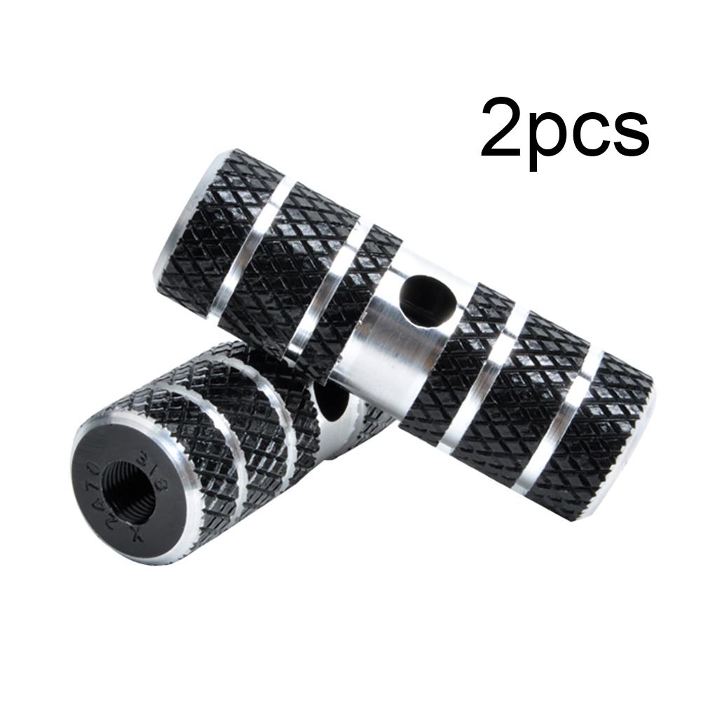 Packung mit 2 Fahrradfußrasten Aluminiumlegierung Gewinde Mountainbikes Fuß Anti-Rutsch-Rille Tragbar Outdoor Achspedal Ersatz