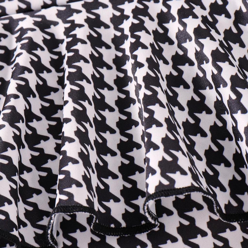 2-teiliges Set für Babys im Alter von 0–1 Jahren im Herbst. Bequemes, süßes und niedliches schwarzes Oberteil + Hahnentrittrock + Haarband.