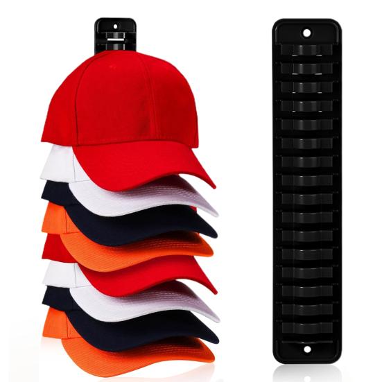 

Органайзер для 16 бейсболок. Установка клея без сверления. Вешалка для шляп. Моющийся компактный держатель для шляп. чёрный