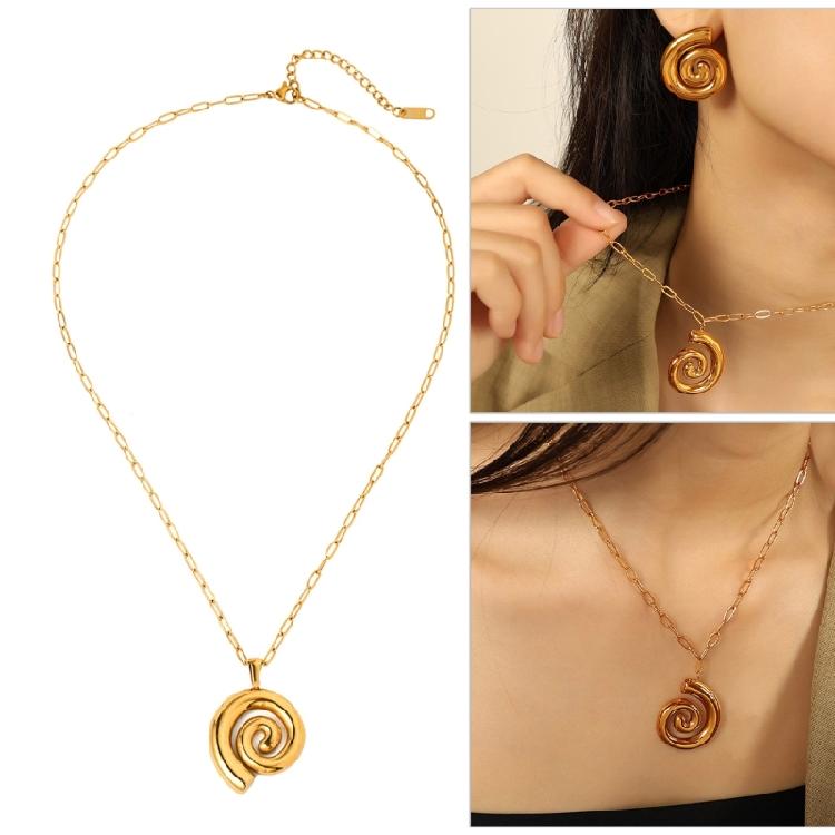 Fashion Statement Shell Necklace for Women Waterproof Stainless Steel Jewelry Bohemian Beach Party Gift