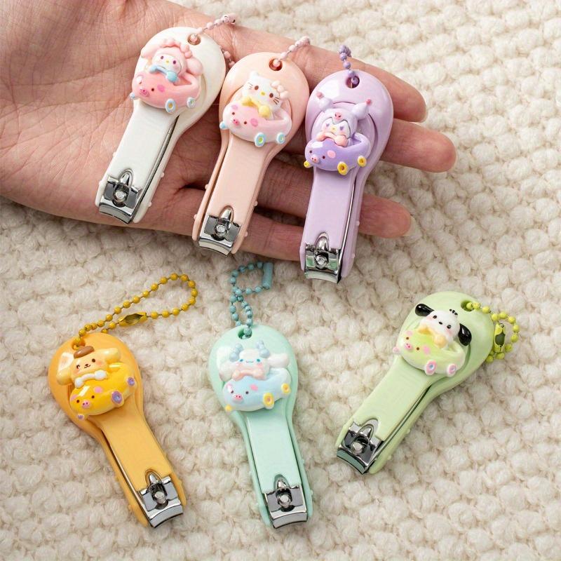 Sanrio Nail Clipper Set - Portable Foldable Nail Scissors with Anti-Splash Design for Home Use