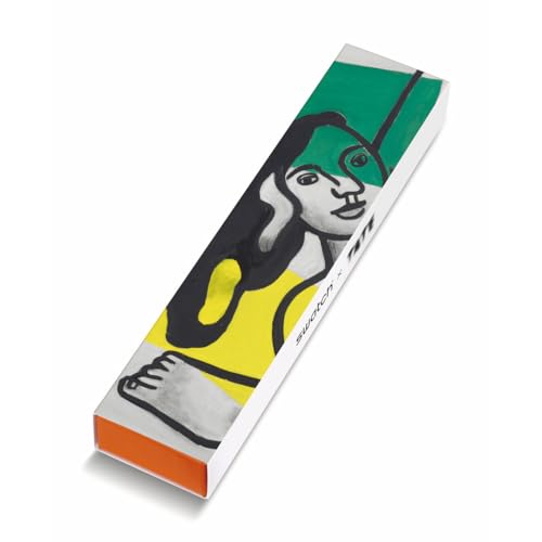 Swatch LEGER'S TWO WOMEN HOLDING FLOWERS SUOZ363 Black Wristwatch