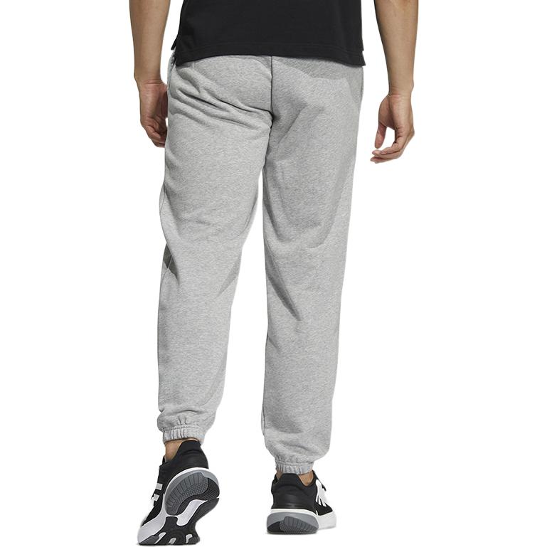 Adidas Solid Color Logo Print Tapered Casual Pants Men Bottoms Gray HZ7022