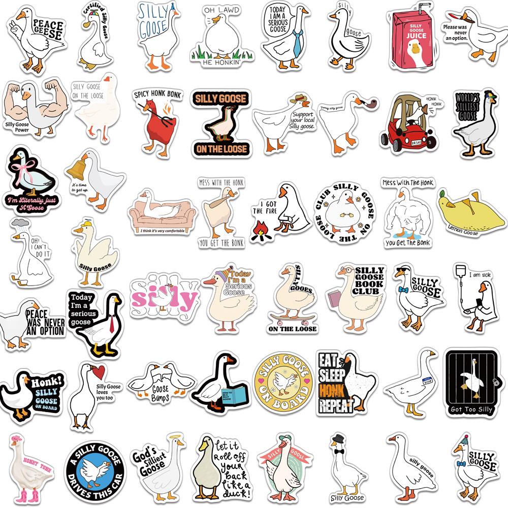 50-Piece Set of Silly Goose Personality Stickers for Journals and Phone Cases