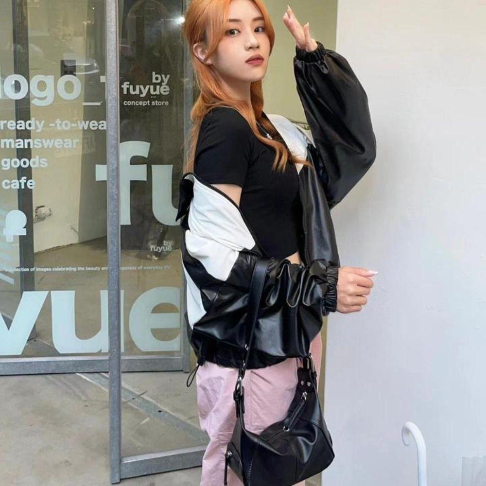 Harajuku Y2K Underarm Bag Gothic Punk Crossbody Bag Punk PU Shoulder Bag  Women
