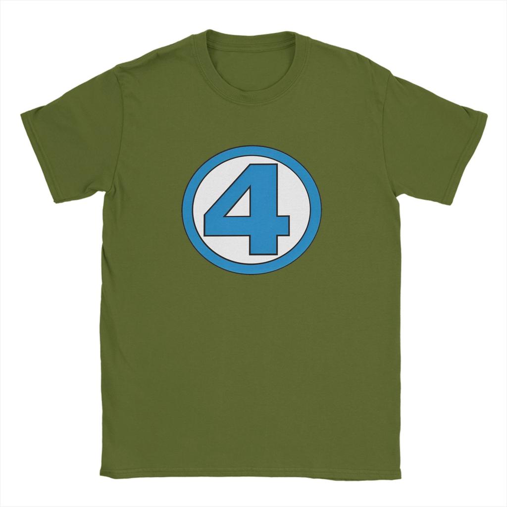 The Fantastic 4 T-Shirts Men  Vintage Cotton Tees Crewneck Short Sleeve T Shirts Birthday Gift Clothes