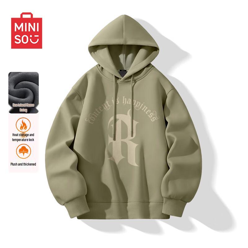 MINISO Men's 2024 American Style Hooded Fleece Sweatshirt