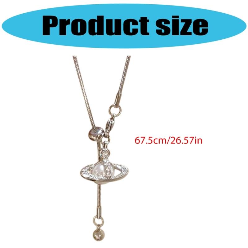 Elegant Moon and Star Tassels Long Necklace Adjustable Collarbone Chain for Versatile Styling Alloy Neck Jewelry