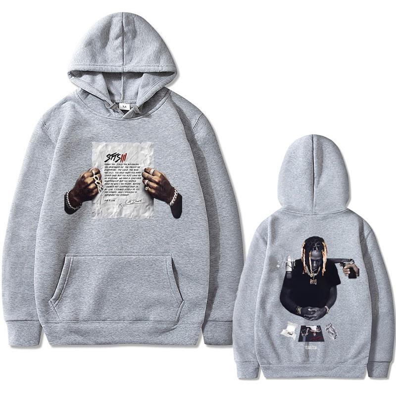 Rapper Lil Durk Double Sided Print Hoodie Men's Cool Streetwear Men Hip Hop Fashion Sweatshirts Male Vintage Oversized Hoodies