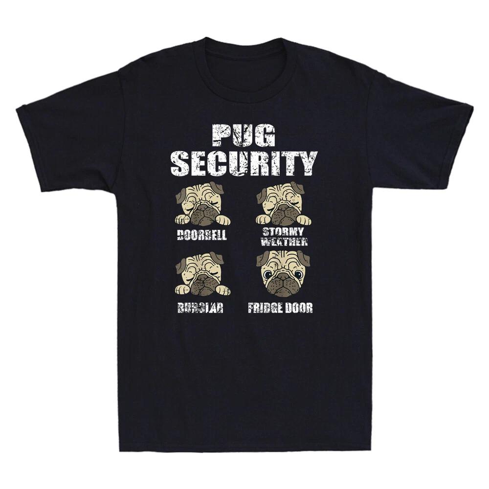 Pug Security Shirt Funny Animal Pet Pug Dog Lover Gift Vintage Men s T-Shirt Tee XXXL