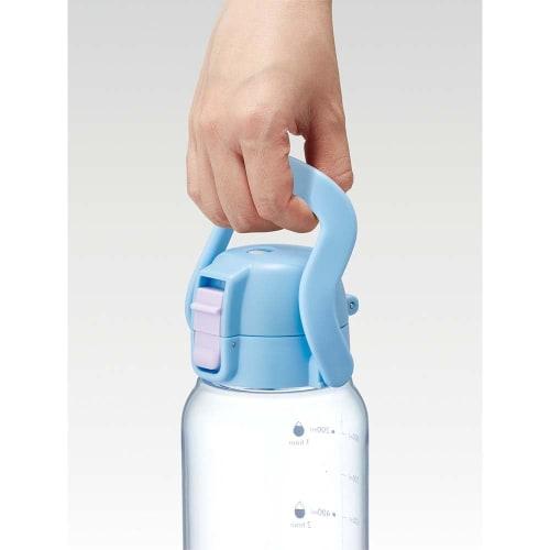 Skater Drink Marker Bottle, 1L, with Handle, Easy to See Drink Volume at a Glance, Plastic, Blue & Lilac, PDMK10-A