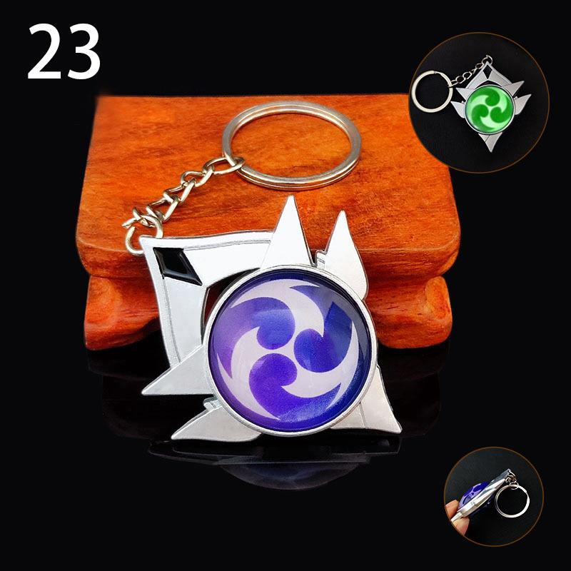 1PC KeyRing Ganyu Keychain Luminous Vision Lnazuma Game Genshin Impact Eye Of Original God Toy