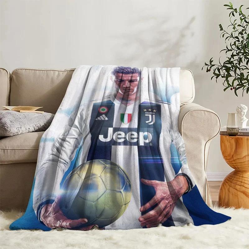 Cute Blanket CR7 Ronaldo Sofa Camp Nap Bedspread Soft Bicycle Blanket Fleece Home Textile Birthday Gift Blanket Bedroom Decor