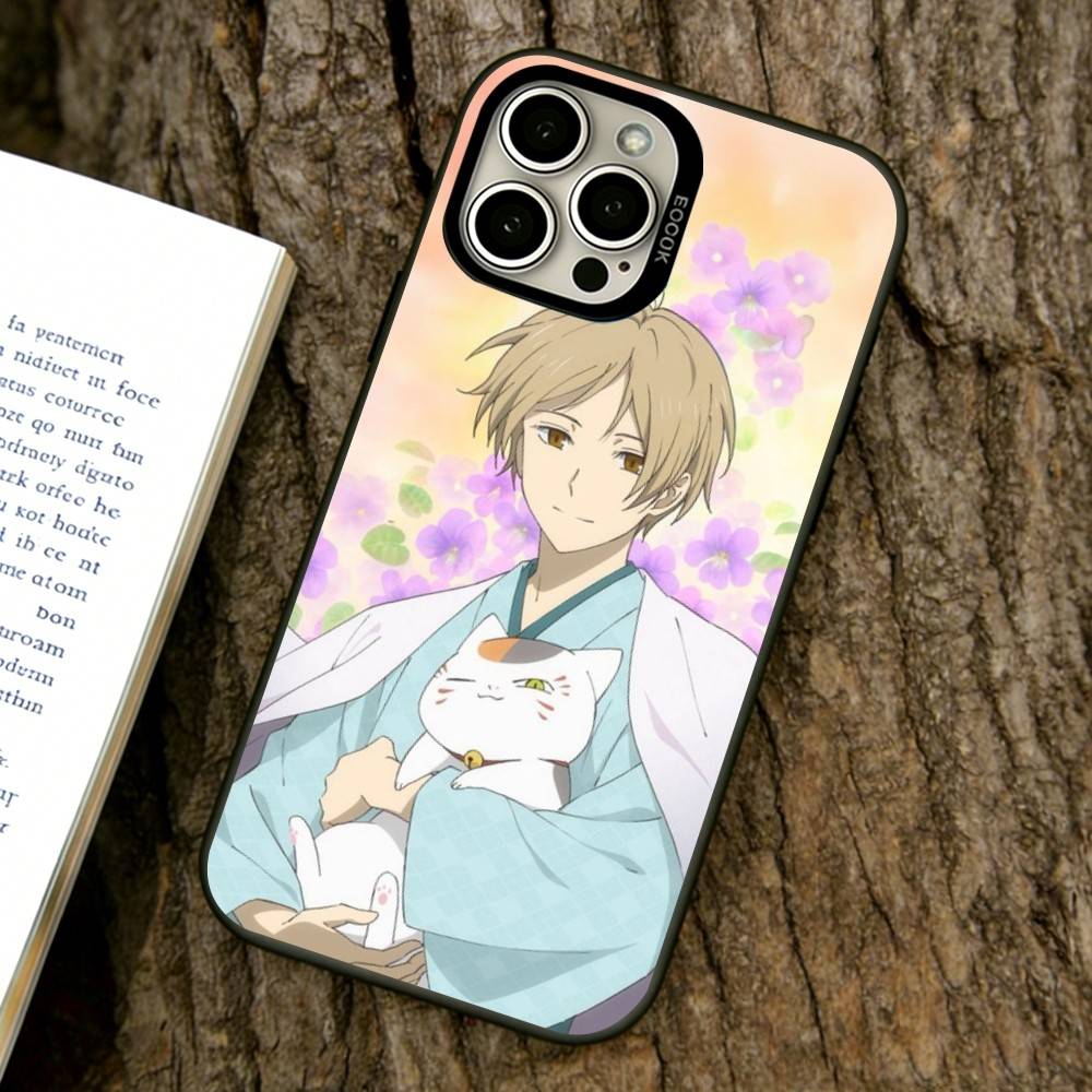 Natsume Book of Friends Phone Case For iPhone 17,16,15,14,13,12,11 Plus,Pro Max,XS,Colored Silver Plated Inside Cover