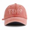 pc Flowers Print Washed Baseball Cap for AdultsMinimalist Retro Style Casual Soft Adjustable Dad Hat Perfect As Gift
