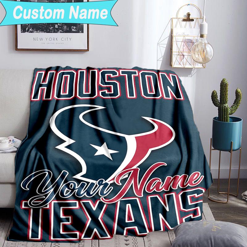 Custom Name Blanket Houston-Texans Artwork Blanket Bedding Blanket for Travel, Camping, Living Rooms, Offices, Sofas, Fan Christmas gift