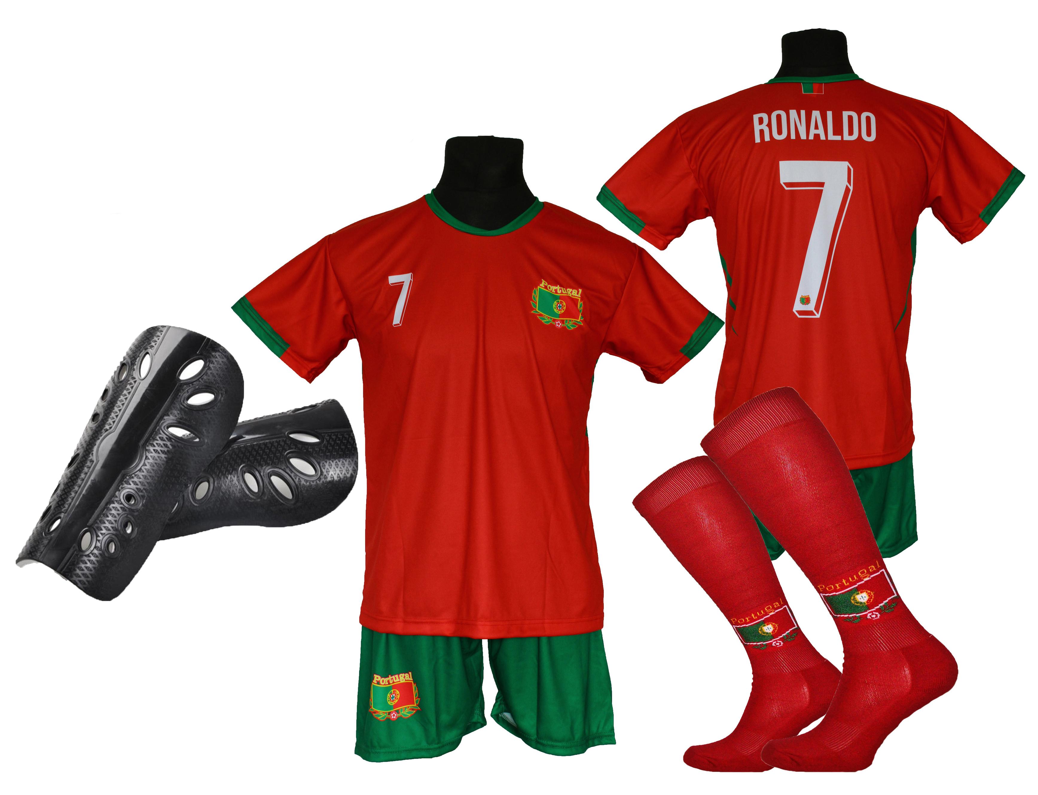 Kit da calcio RONALDO PORTOGALLO ME24 taglia 164 + parastinchi